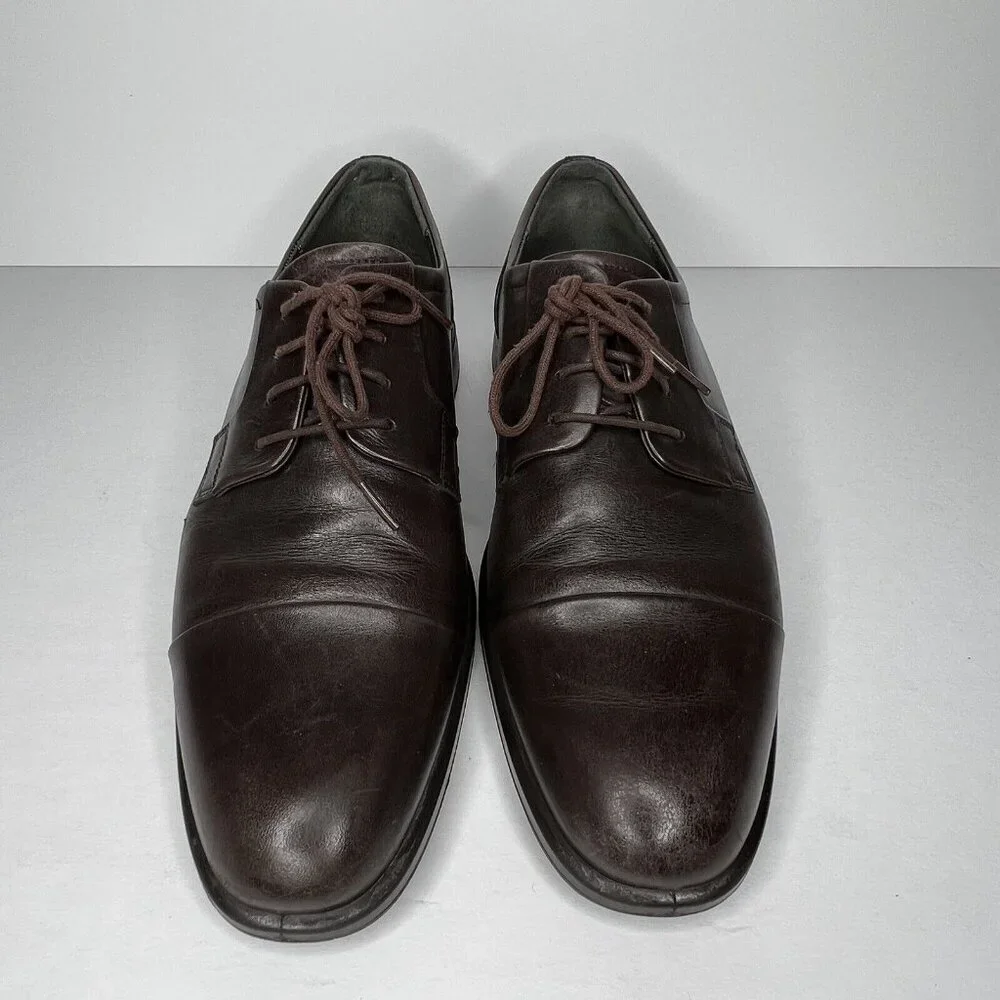 Ecco Mens Brown Leather Dress Oxford Lace-Up Comfort Shoes Mens Size 11.5